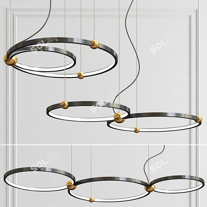 Cosmic Orbit Pendant Light 3D model image 1