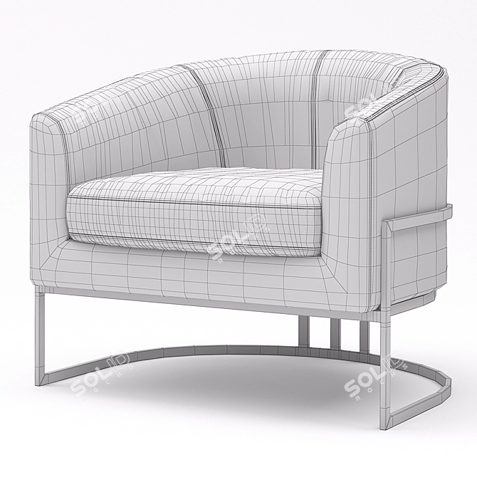 Sleek Ambrosia Smoke Tub Chair 3D model image 3