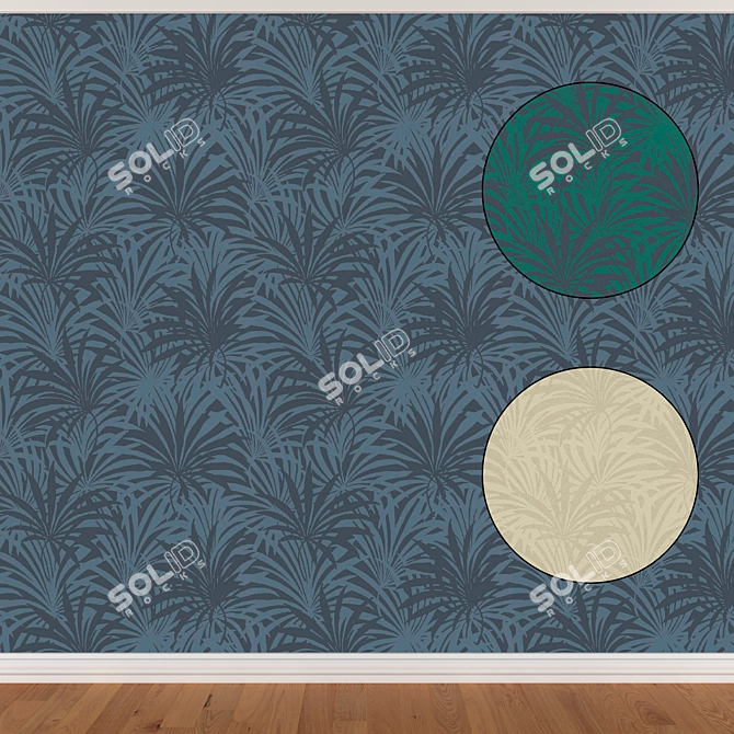 Seamless Wallpaper Set with 3 Colors 3D model image 1