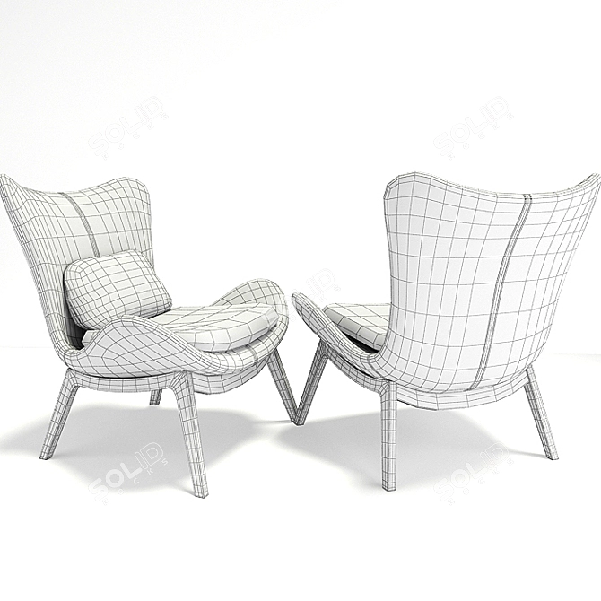 Lazy Wood Armchair: Stylish, Comfortable, and Versatile 3D model image 2