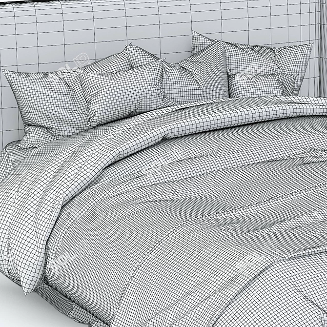 Title: Cozy Espresso Dream Bed 3D model image 2