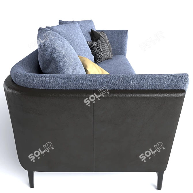 Title: BRETAGNE Blue Upholstered Armchair 3D model image 3