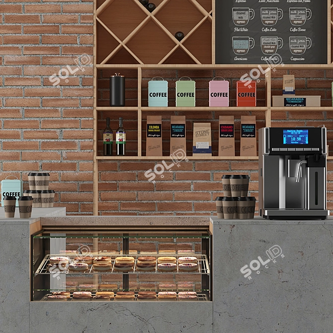 Sleek Mini Caffe Machine 3D model image 2