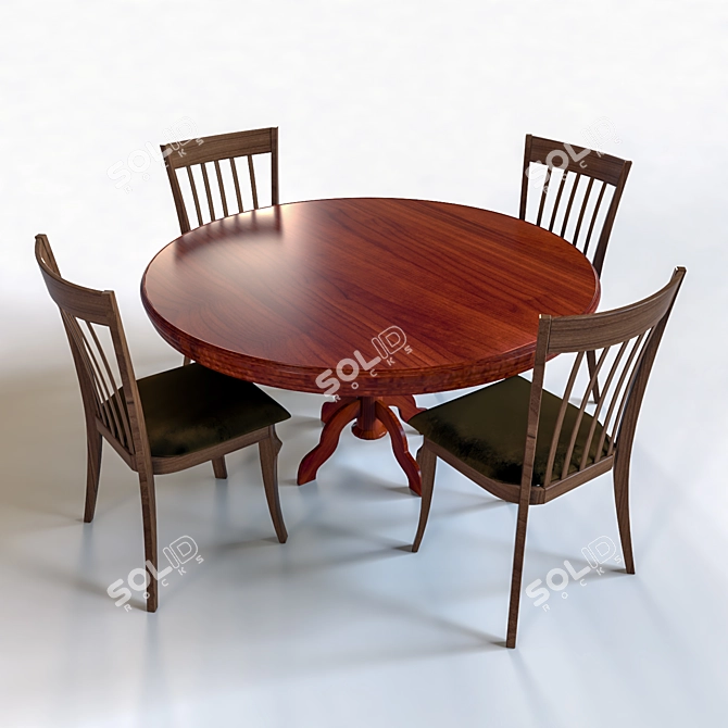 Picasso Chair & Table Set 3D model image 1