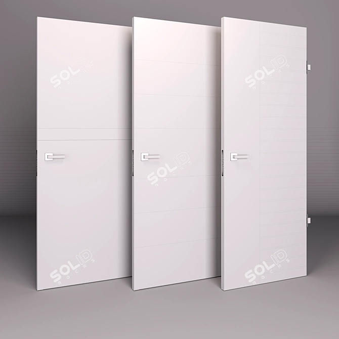 Modern Aluminium Interior Door with Invisible Design 3D model image 2