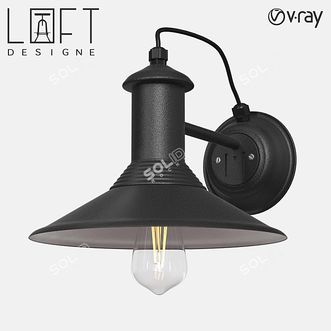 LoftDesign Sconce - Elegant Metal Lighting 3D model image 1