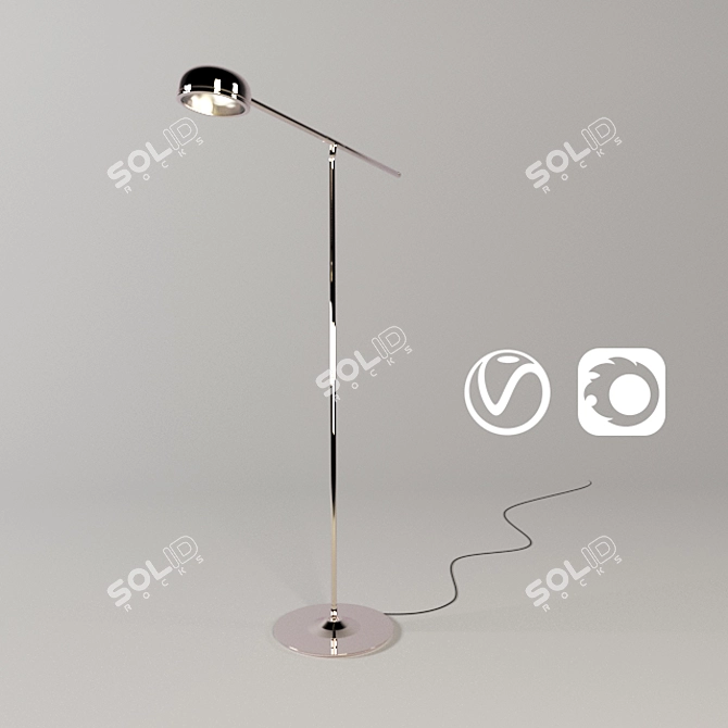 Elegant Floor Lamp - High Detail 3D model image 1