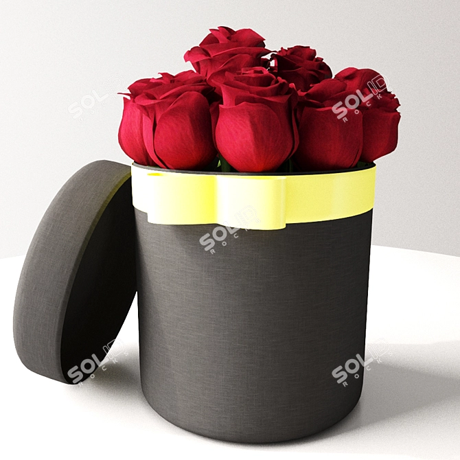 Crimson Blossoms in a Box 3D model image 1