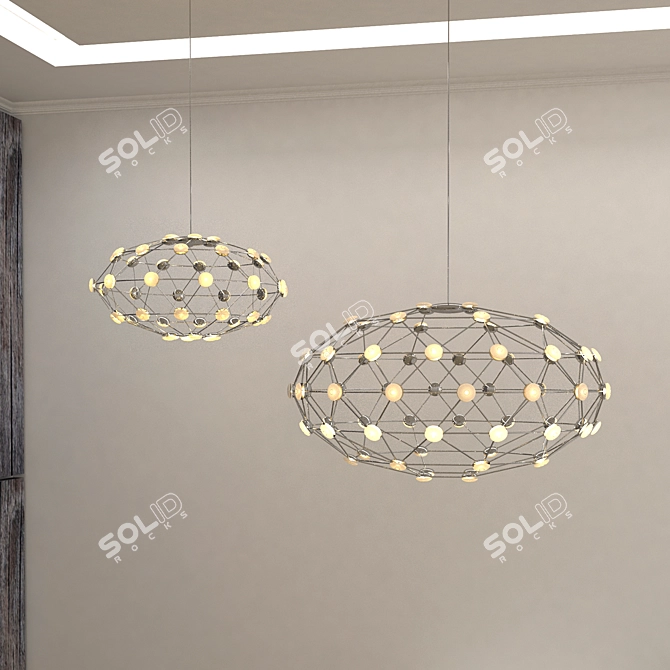 Elegant Chrome LED Pendant Light 3D model image 2