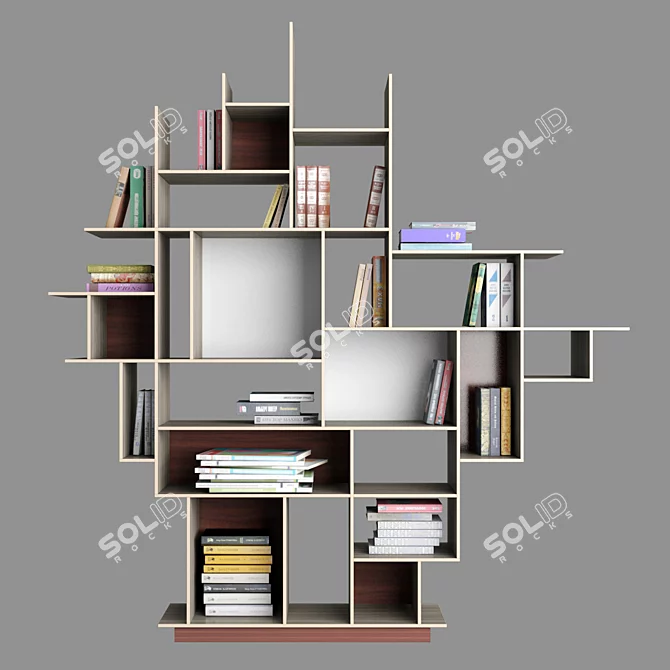 Italian Plywood Bookcase 3D model image 1