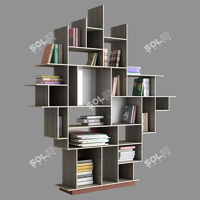 Italian Plywood Bookcase 3D model image 2