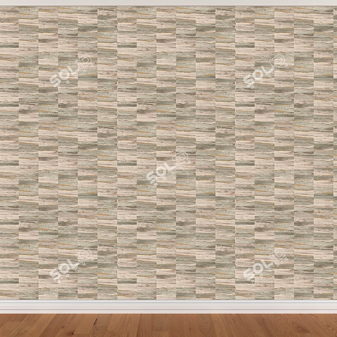 Seamless Wallpaper Set - 3 Colors 3D model image 3