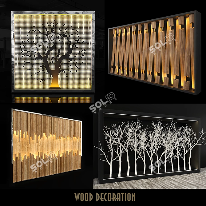 Elegant Wall Decor Set 3D model image 1