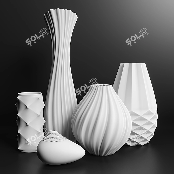 Versatile Vases Set 7: Elegant and Functional 3D model image 1