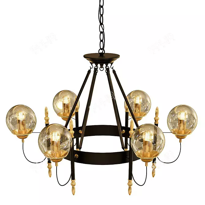 Modern Globe Trenger Chandelier 3D model image 1