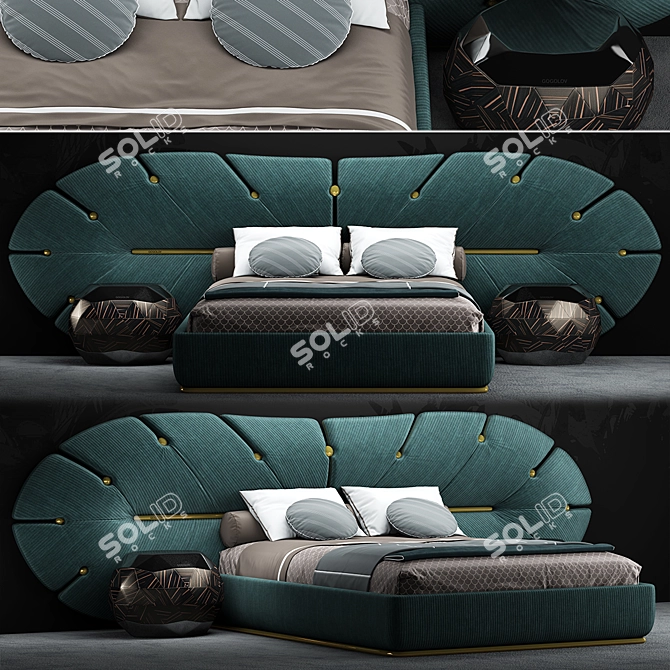 Elegant Design Bed: Polys 1.4M, Verts 734K 3D model image 1
