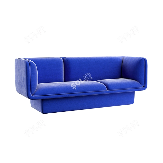 Versatile Block Blue Sofa: Creative Design 3D model image 1