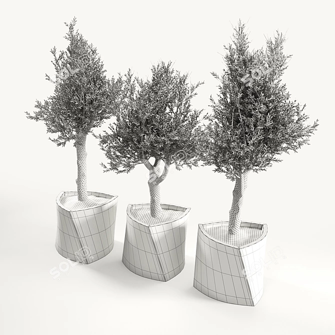 Muxart Bilbao: Contemporary Stone Planter 3D model image 3