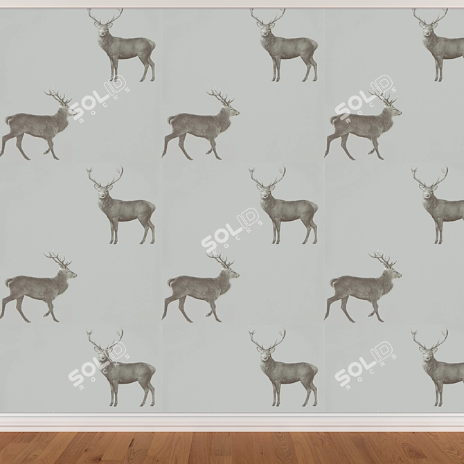 Title: Seamless Wallpaper Set in 3 Colors 3D model image 3