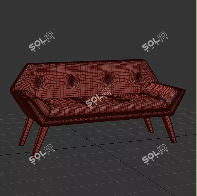 Stylish Outdoor Benches. 3D model image 3