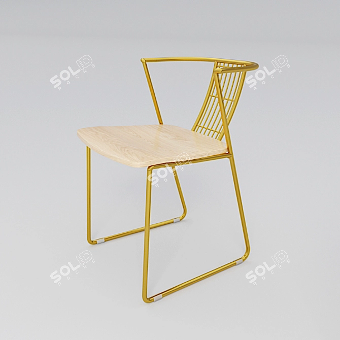 Elegant Ergonomic Eden Chair 3D model image 2