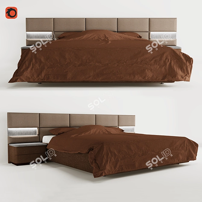 Kyoto Stone S7 Bed: Polys: 531986, Verts: 532436 3D model image 1