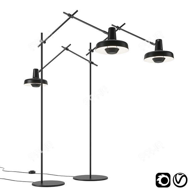 Sleek Arigato AR-F Lamps Set 3D model image 1