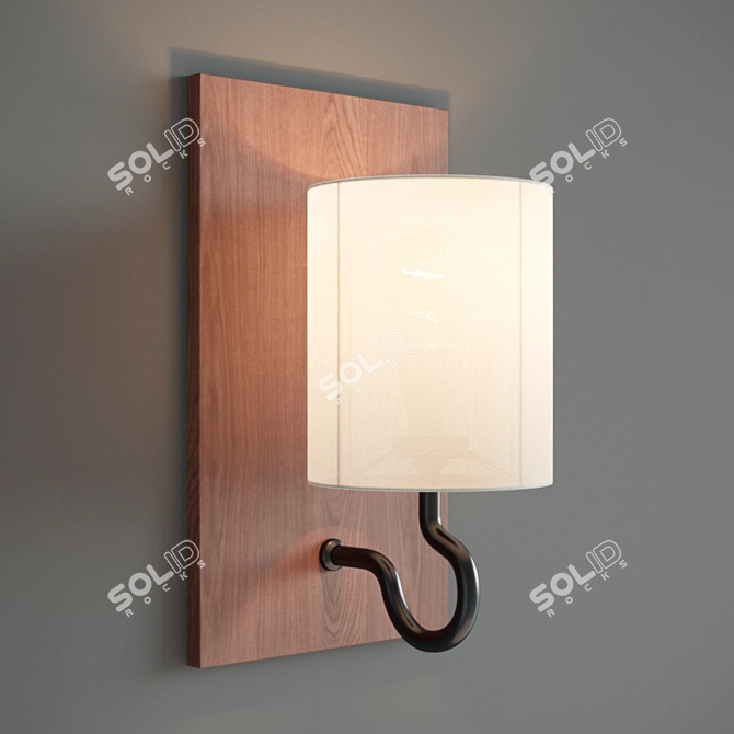 Modern Wall Lamp with Built-in Filament Bulb 3D model image 1