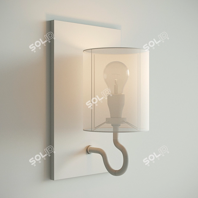 Modern Wall Lamp with Built-in Filament Bulb 3D model image 2