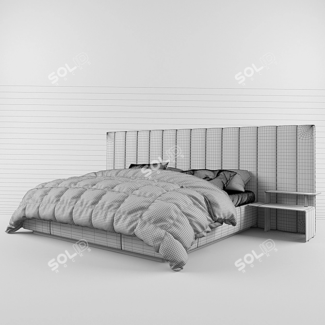 Elegant Capital Bed 3D model image 3