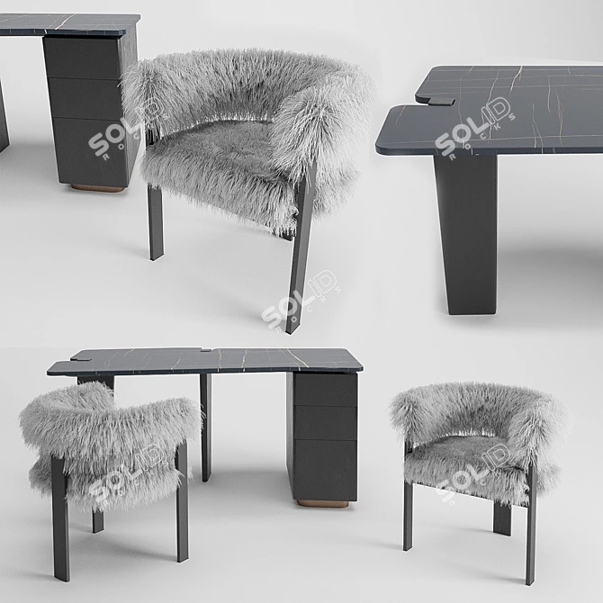 Sophisticated Minotti Jacob and Marseille Chair 3D model image 1