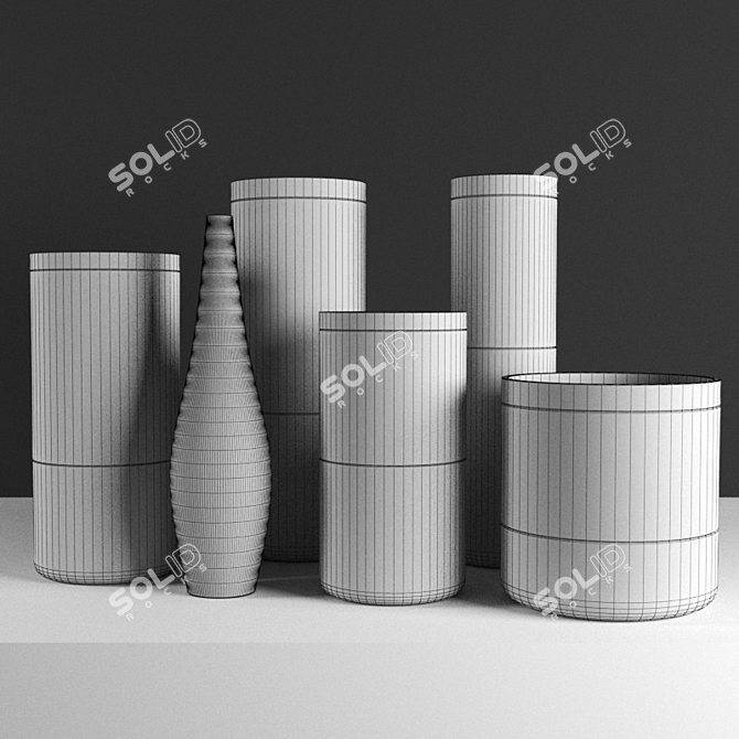 Modern Gold Vase: 18k Poly Count 3D model image 2