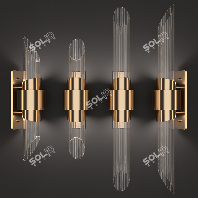 Elegant Gold Tycho Wall Light 3D model image 1