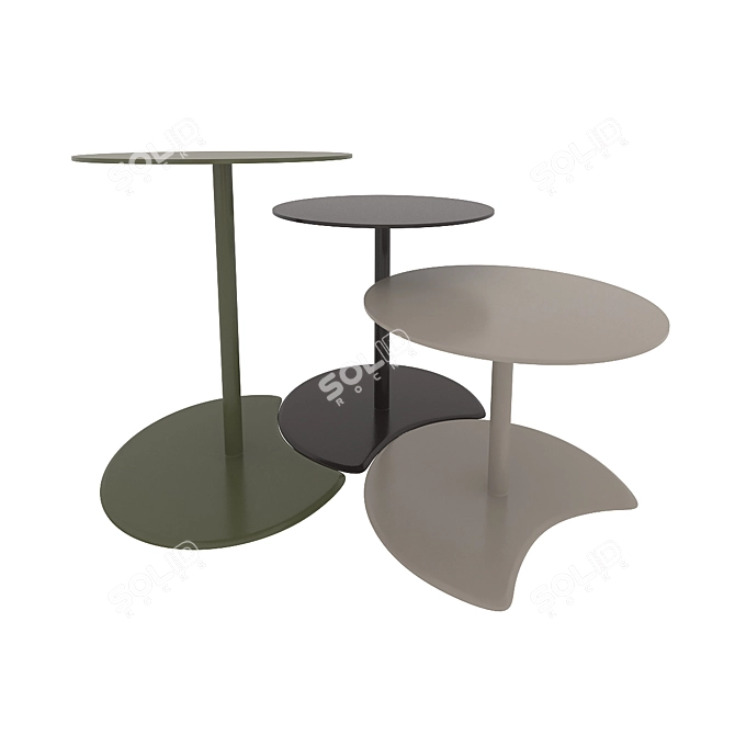 TRIBU Drops: Stylish Side Tables in Various Heights 3D model image 1