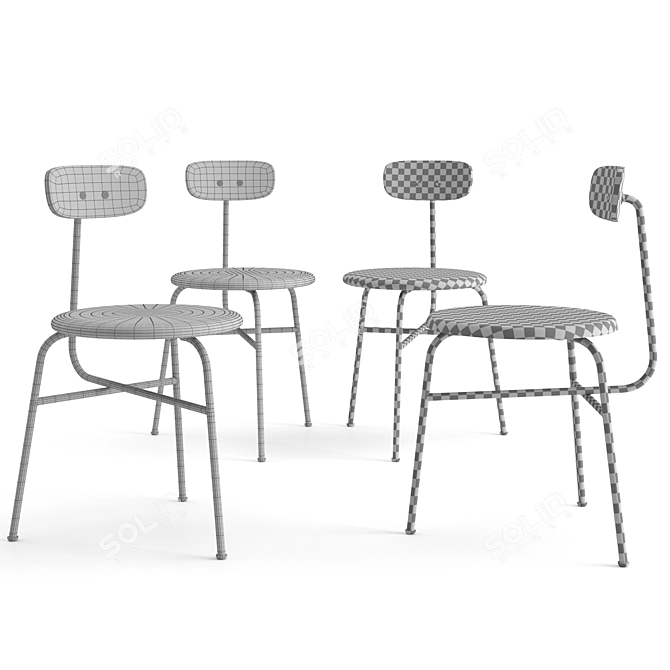 Minimalist 3-Leg Afteroom Dining Chair 3D model image 3