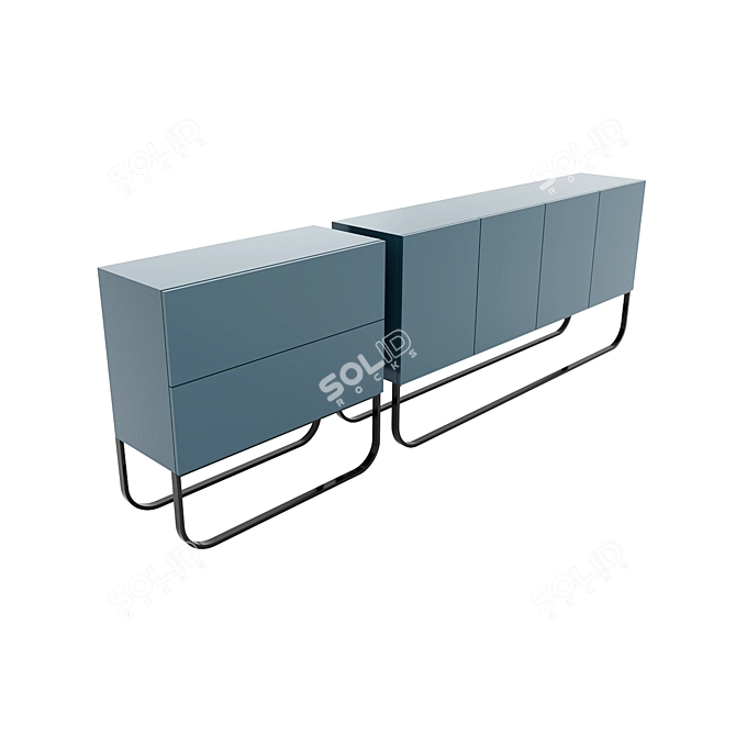 Blue Serenity Sideboard 3D model image 1