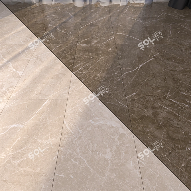 Elegant Marble Floor Set 3D model image 1