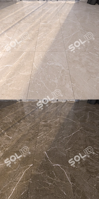 Elegant Marble Floor Set 3D model image 2