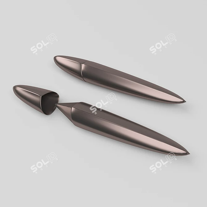 Elegant High Poly Fountain Pen 3D model image 2