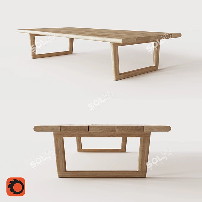 Restoration Hardware Teak Coffee Table 3D model image 1