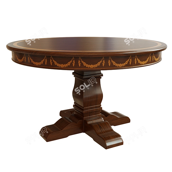 Elegant Veneer Dining Table 3D model image 1