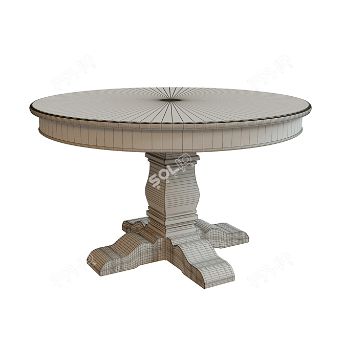 Elegant Veneer Dining Table 3D model image 3