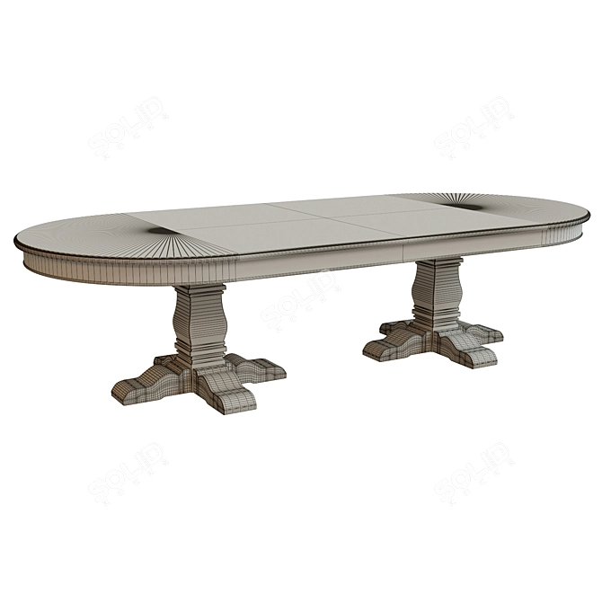 Elegant Veneer Dining Table 3D model image 3