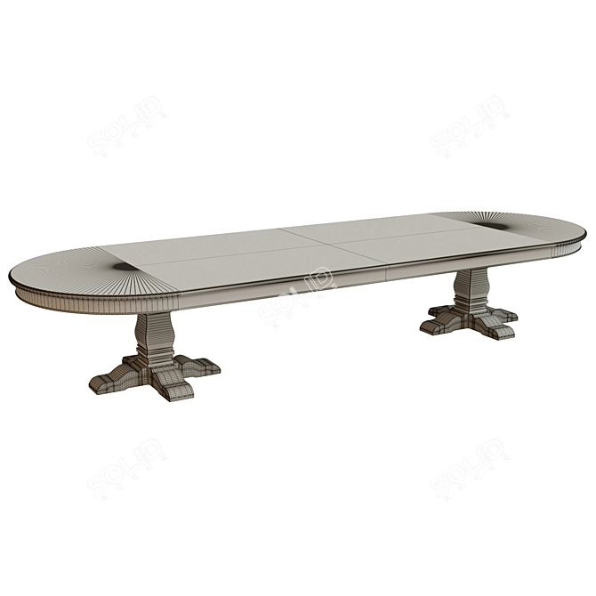 Elegant Veneer Dining Table 3D model image 3