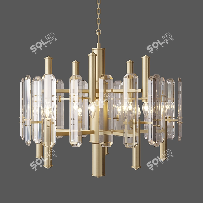 Elegant Sciolari Brass Chandelier 3D model image 1