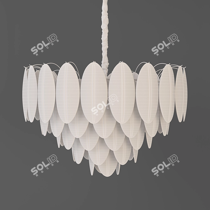 Elegant Murano Glass Chandelier: Mazzega Collection 3D model image 2