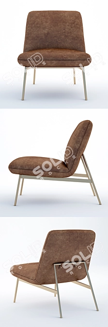 Elegant Brooks Slipper Chair 3D model image 2