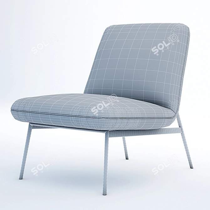 Elegant Brooks Slipper Chair 3D model image 3