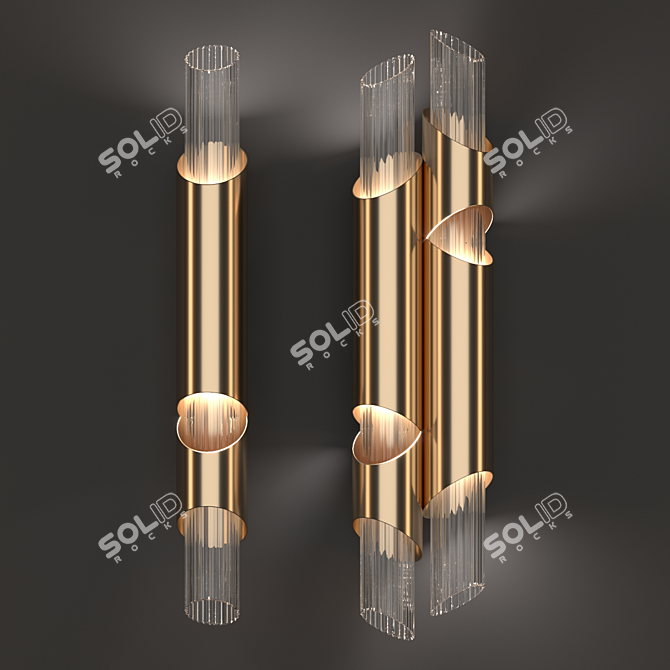 Golden Glow Draycott Wall Lamp 3D model image 1