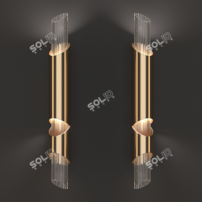 Golden Glow Draycott Wall Lamp 3D model image 2